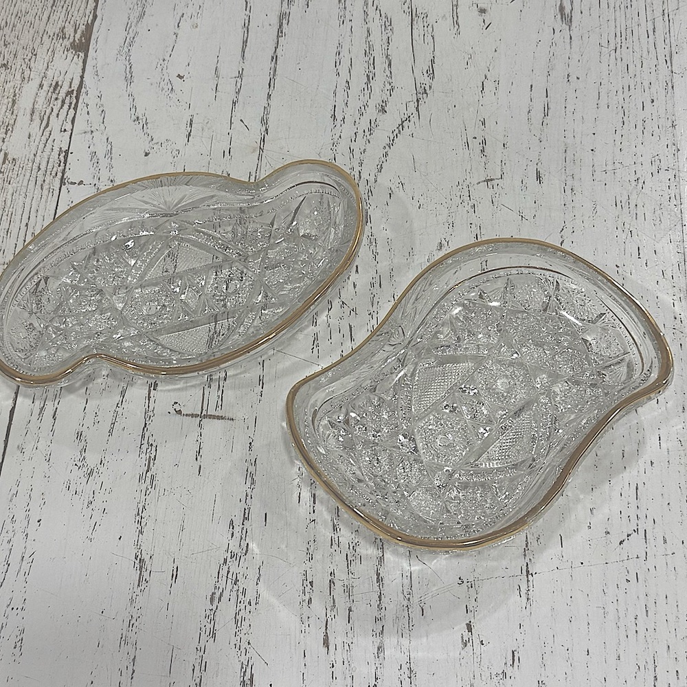 Vintage McKee Glass Company relish dish/pickle tray Set of 2